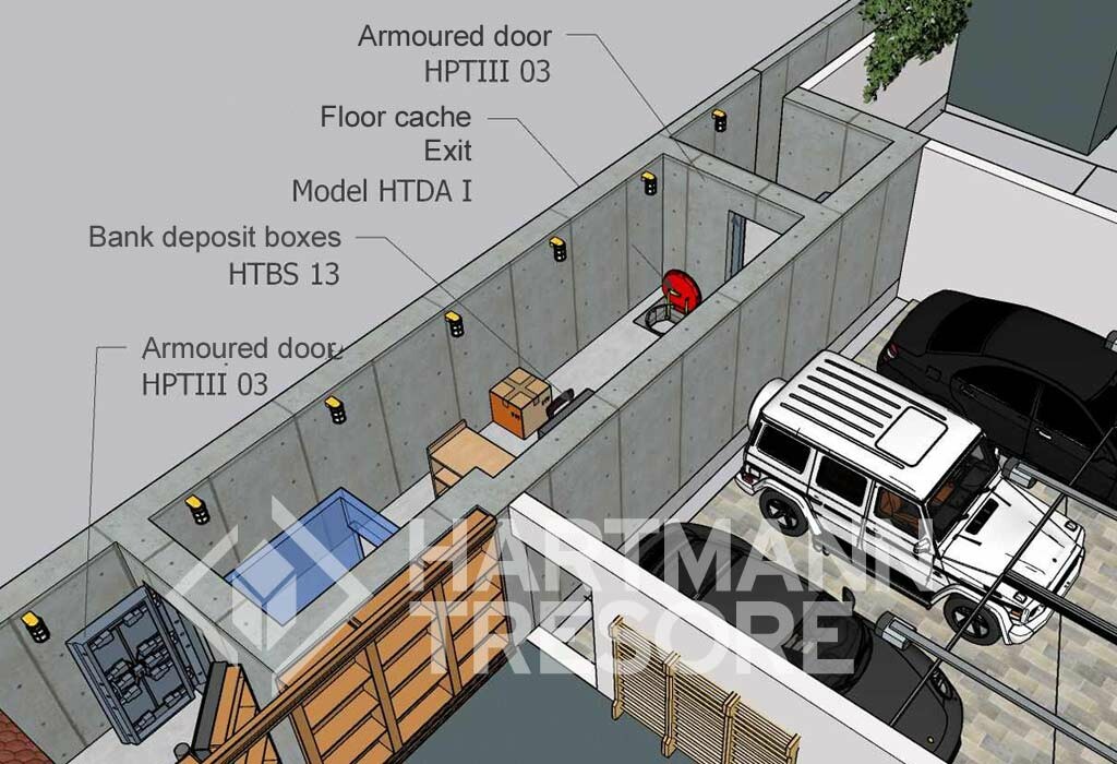 home shelter behind a garage